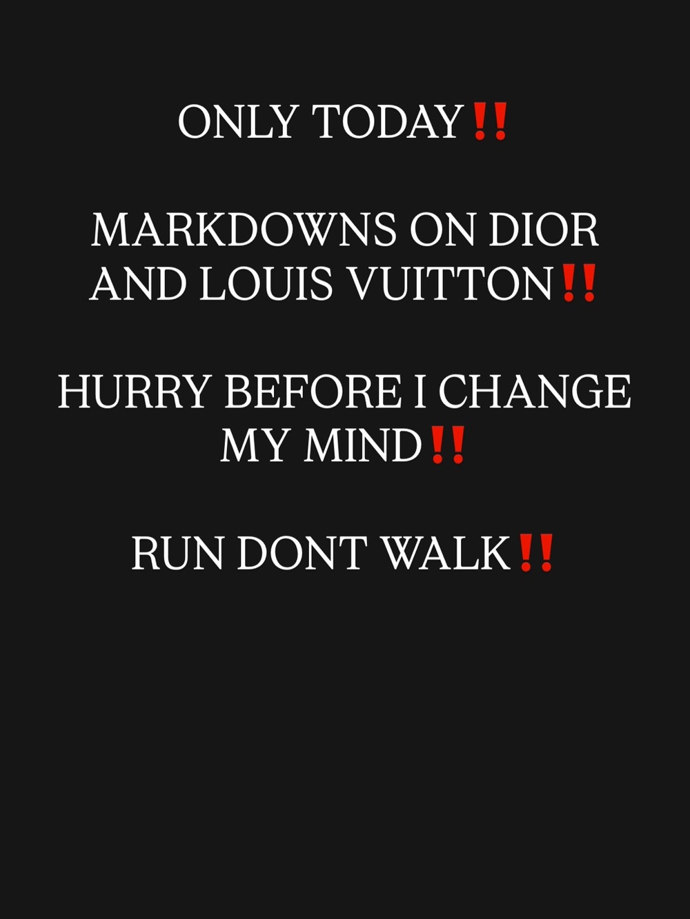 MARKDOWNS!